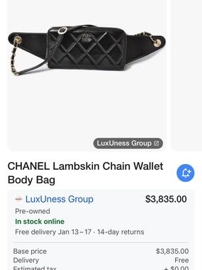 CHANEL Lambskin Chain Wallet
Body Bag